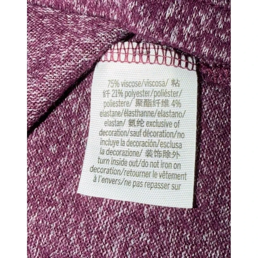 PINK Victoria's Secret Marled Burgundy V Neck Pullover Lounge Athleisure Top M‎